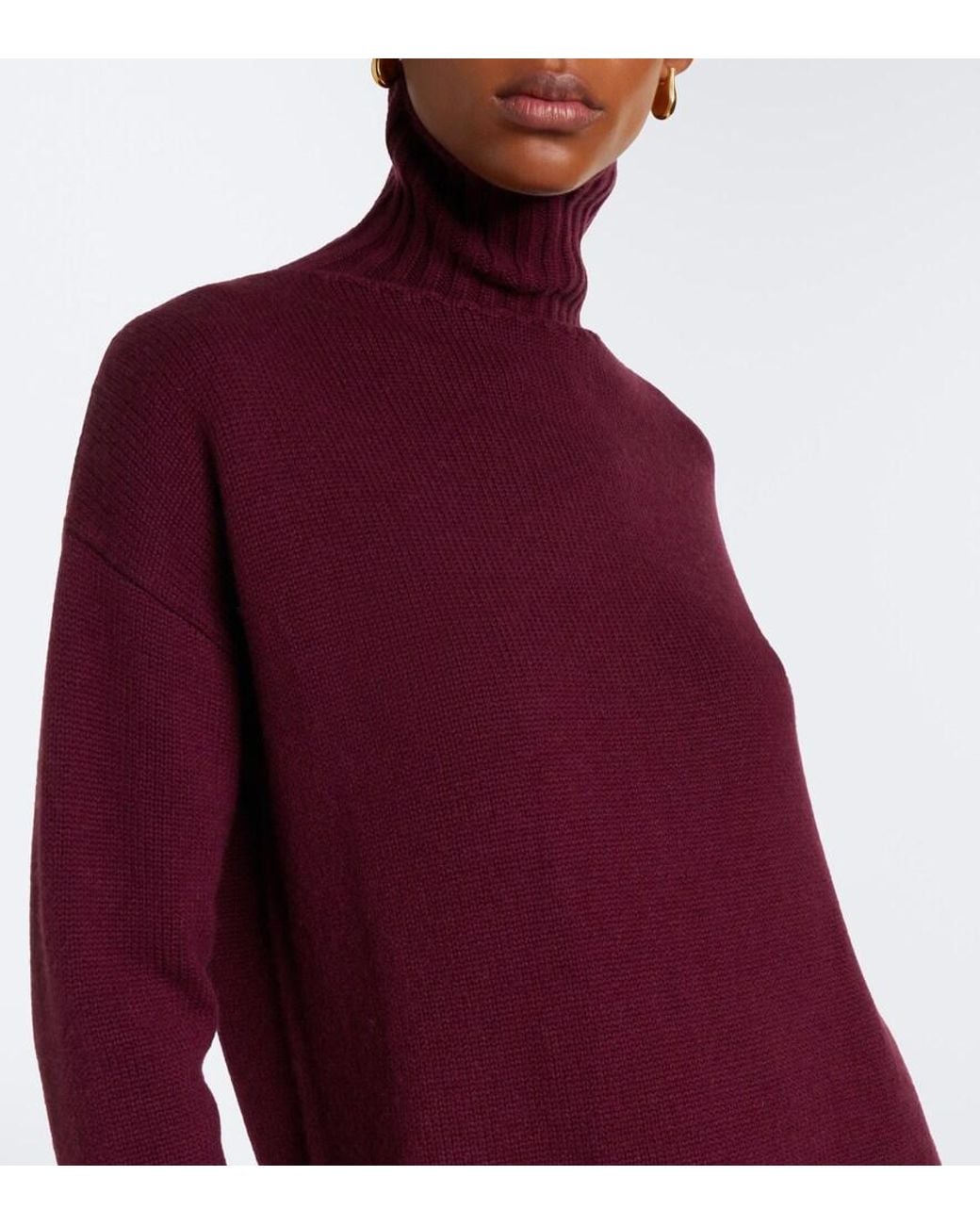 Max Mara Purple Wool And Cashmere Sweater Dress