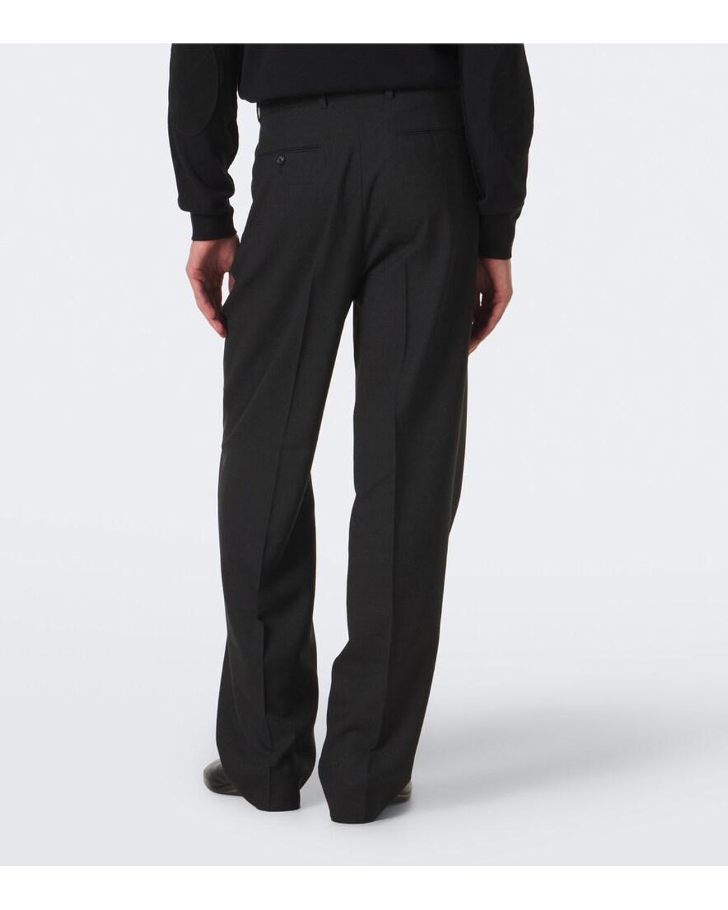 Maison Margiela Black Wool Wide-Leg Pants for men