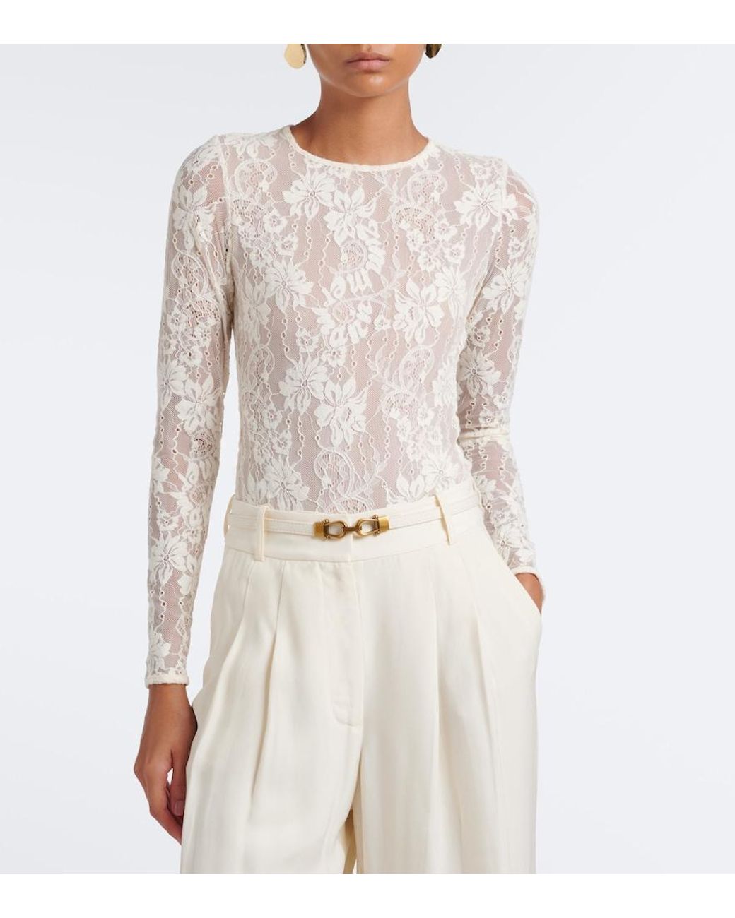 Zimmermann White Lace Bodysuit