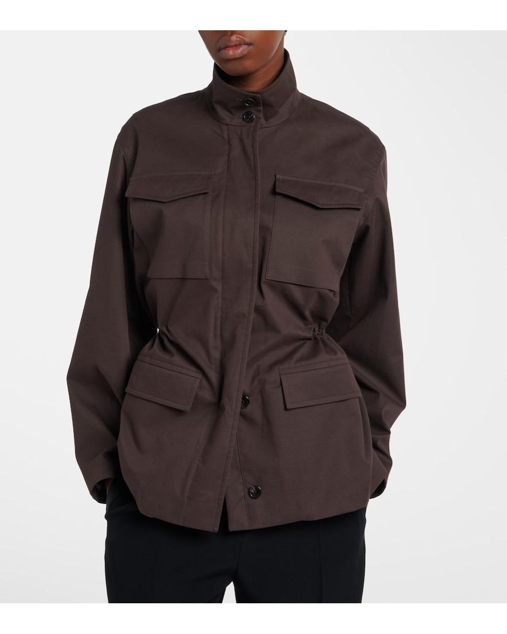 The Row Brown Floriane Cotton And Cashmere Field Jacket