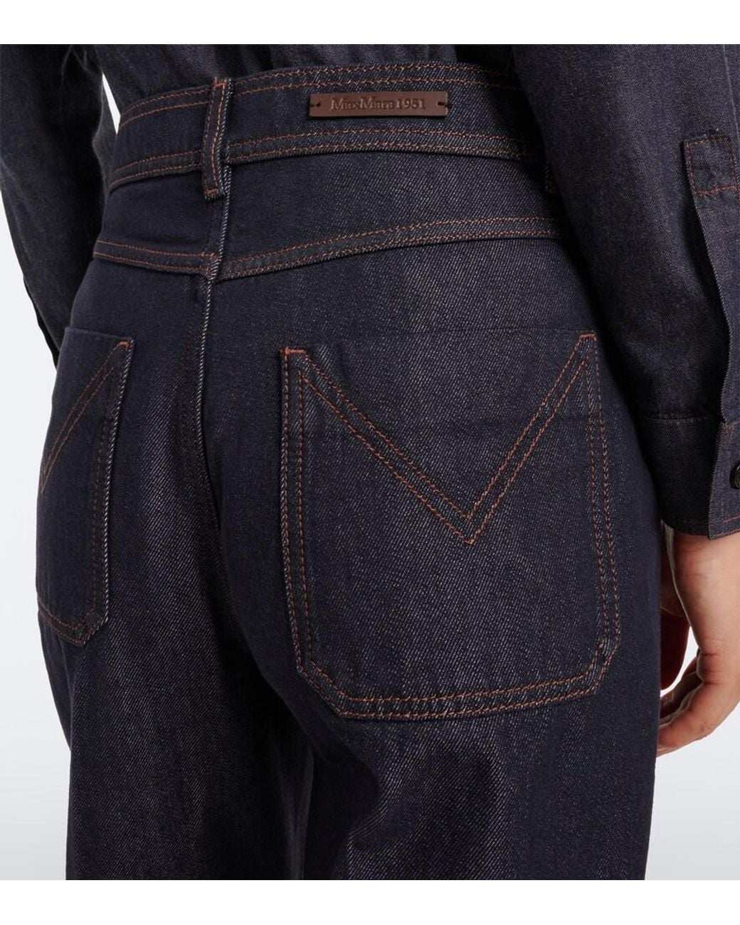 Max Mara Blue High-Rise Flared Jeans