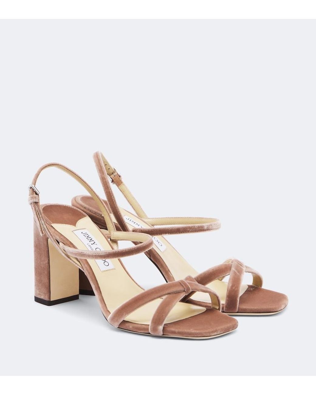Jimmy Choo Pink Elsy Velvet Slingback Sandals