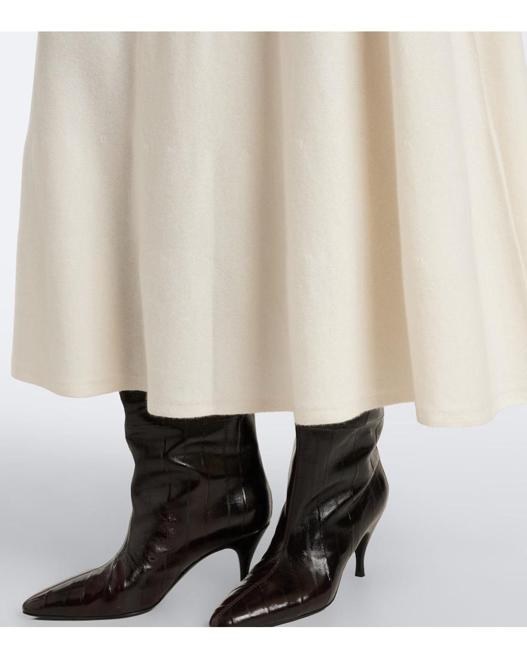 arch4 White Helma Cashmere Midi Skirt