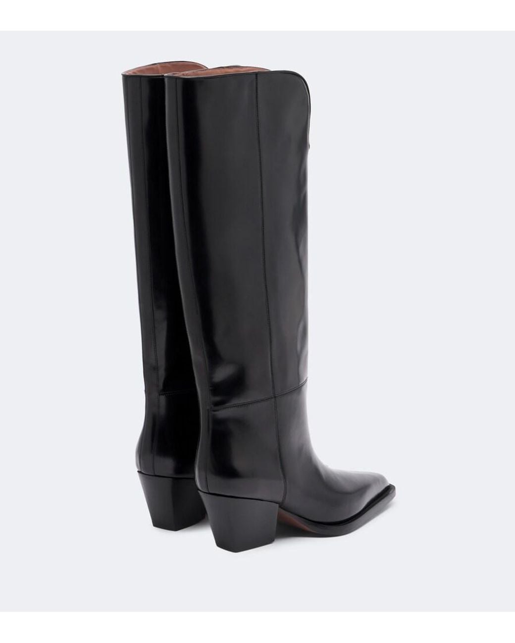 Paris Texas Black Jane Leather Knee-High Boots