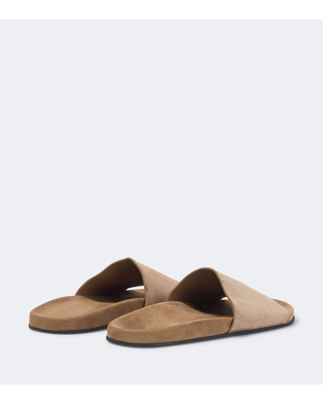 The Row White Hugh Suede Slides for men