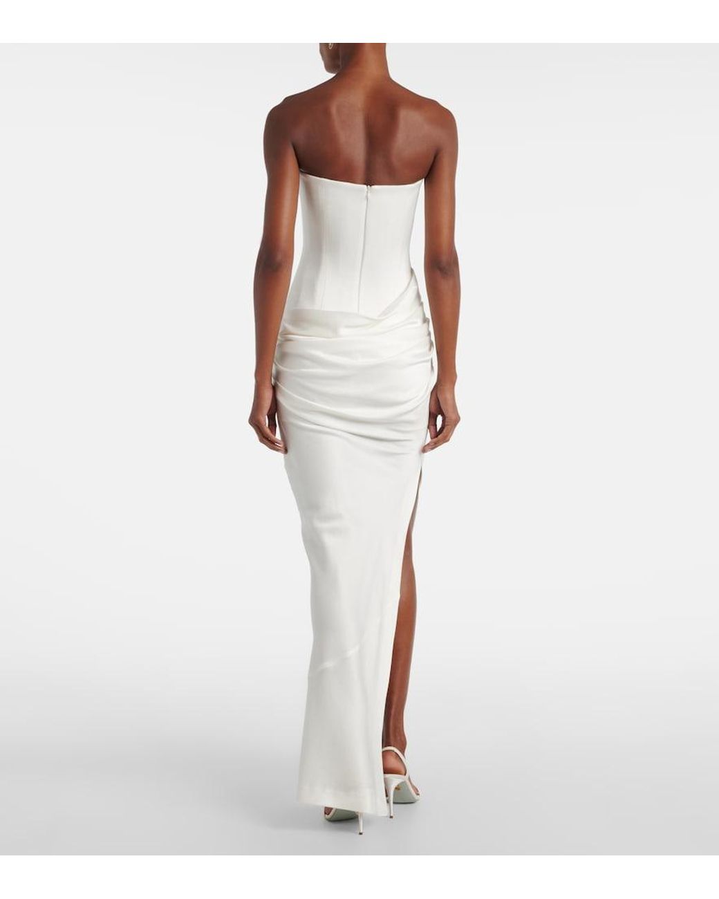 Alex Perry White Bridal Robe Aus Satin