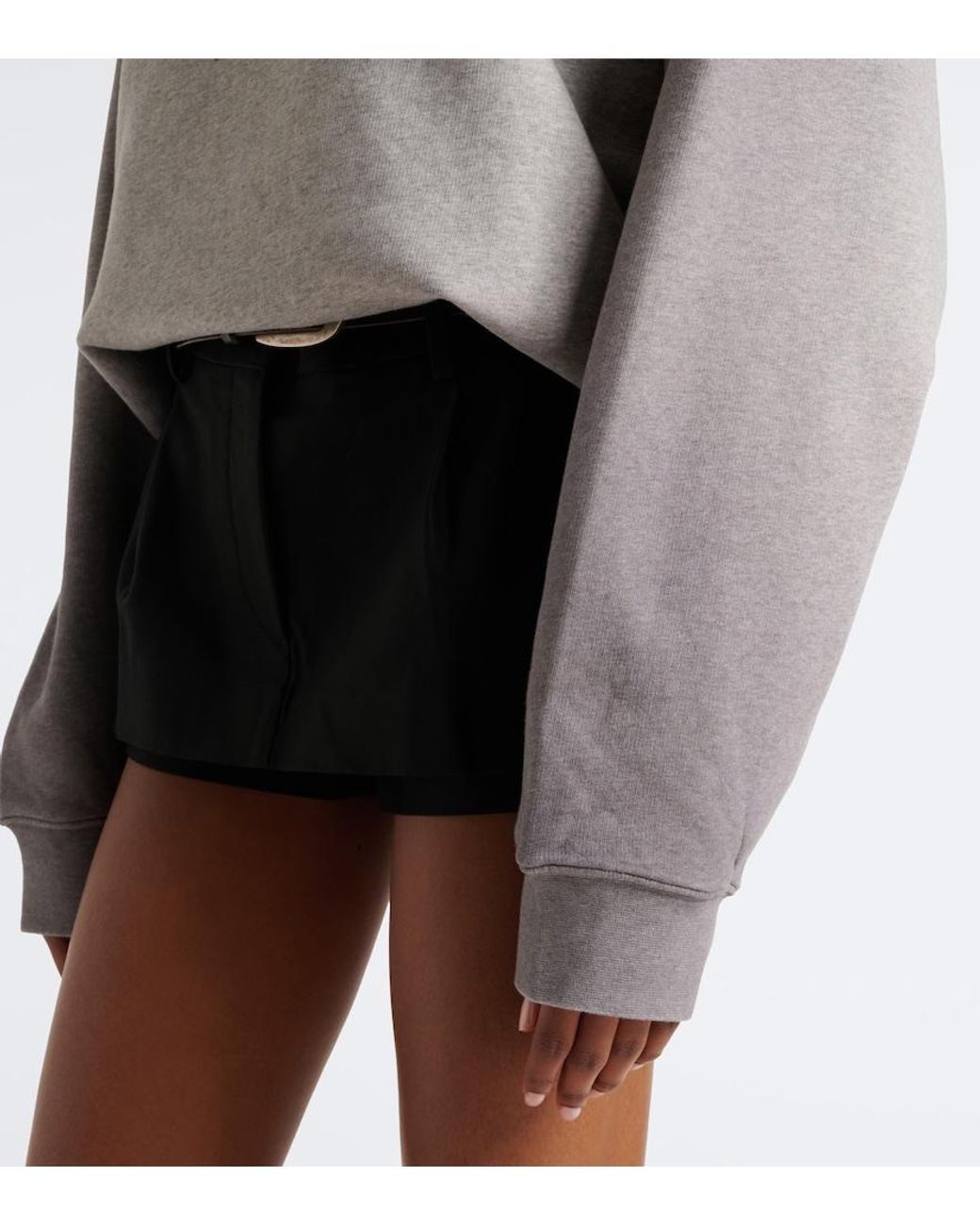 Acne Gray Logo Cotton Fleece Sweatshirt