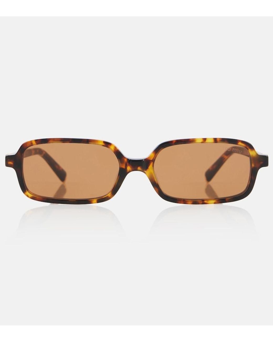 Miu Miu Brown Miu Regard Rectangular Sunglasses