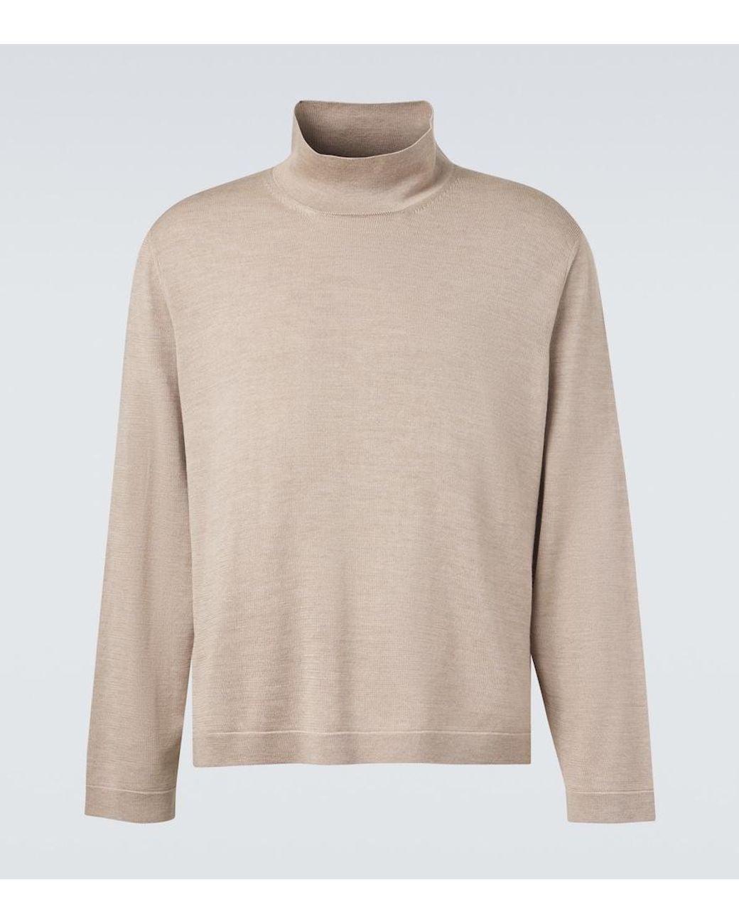 STÒFFA Natural Wool And Silk Turtleneck Sweater for men