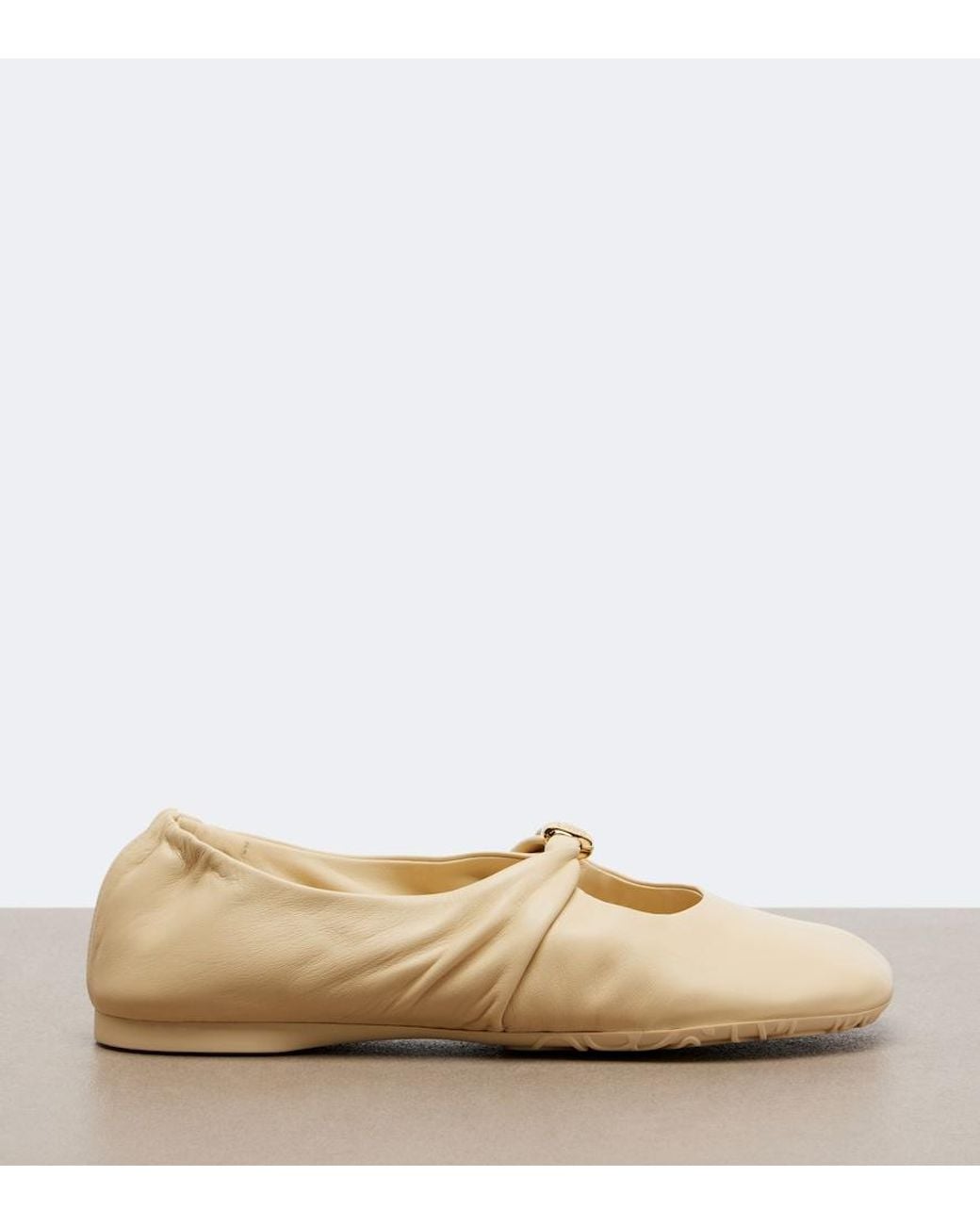 Loewe Natural Pebble Soft Leather Mary Jane Flats