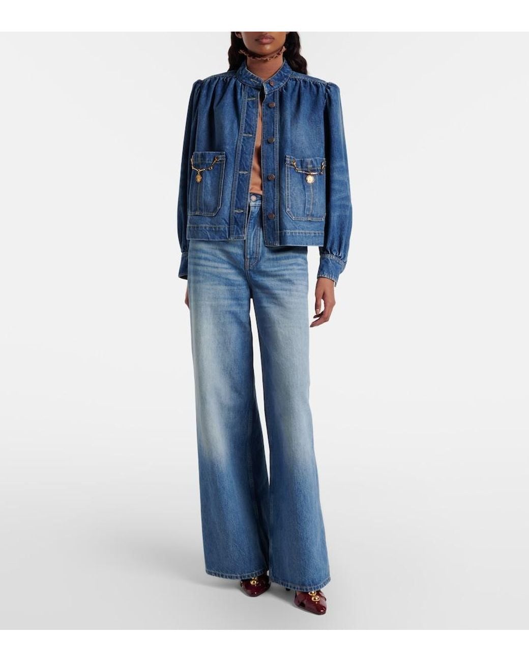 Chloé Brown Ruffled Wool Turtleneck Sweater