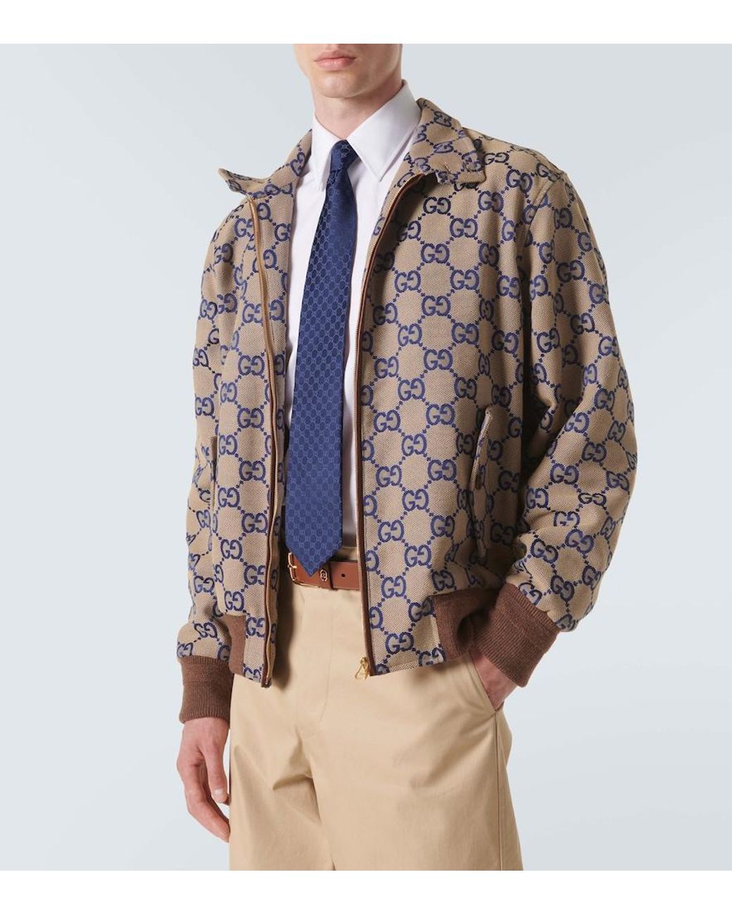 Gucci Krawatte Aus Gg Seide in Blue für Herren