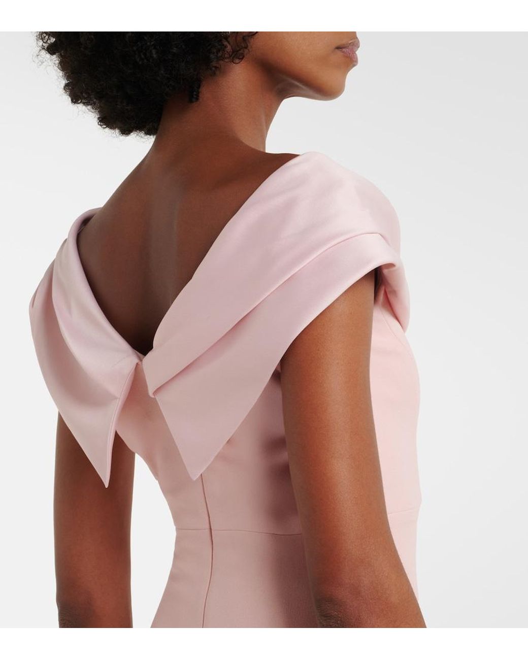 Solace London Pink Adele Satin-Trimmed Gown