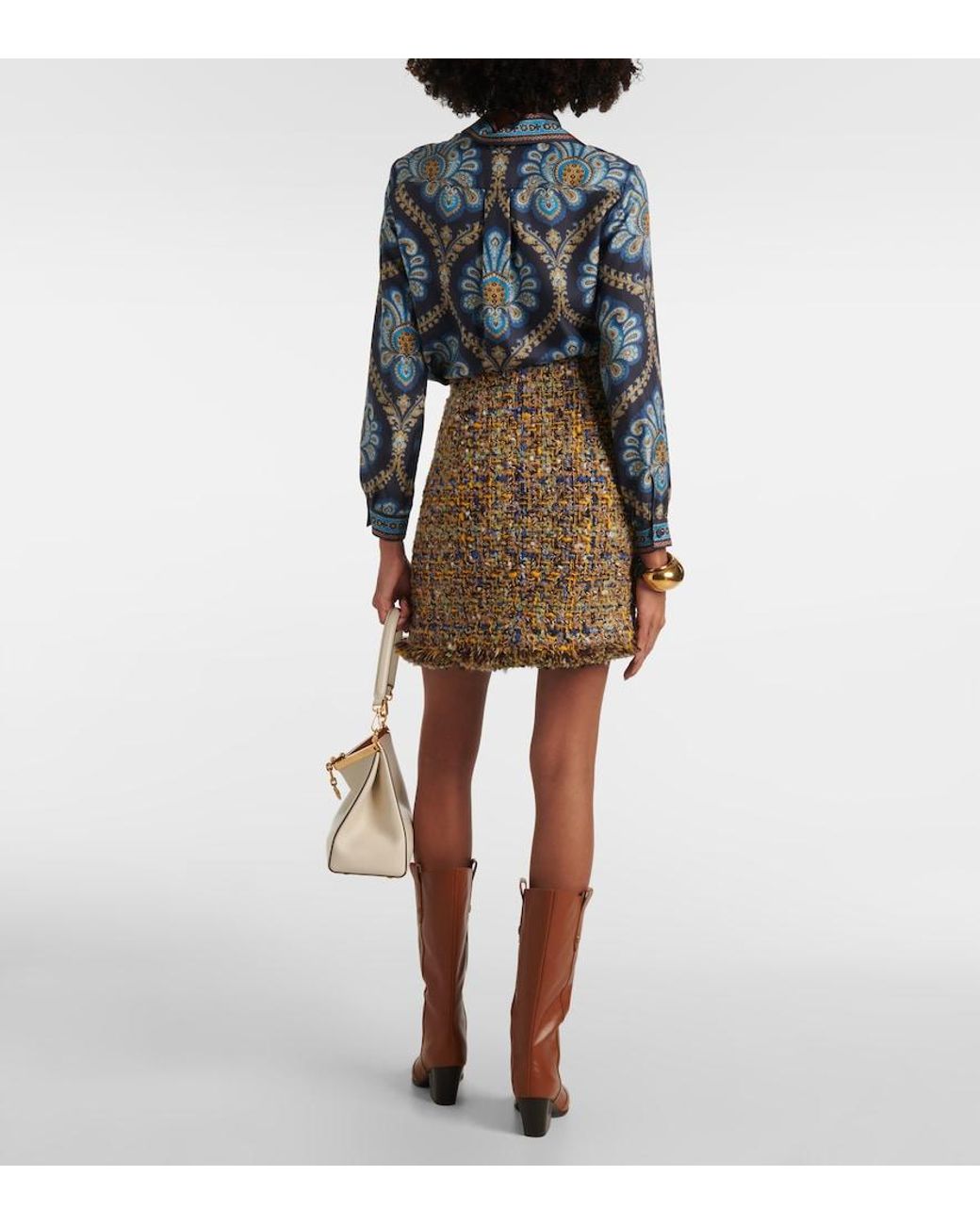 Etro Natural Tweed Miniskirt