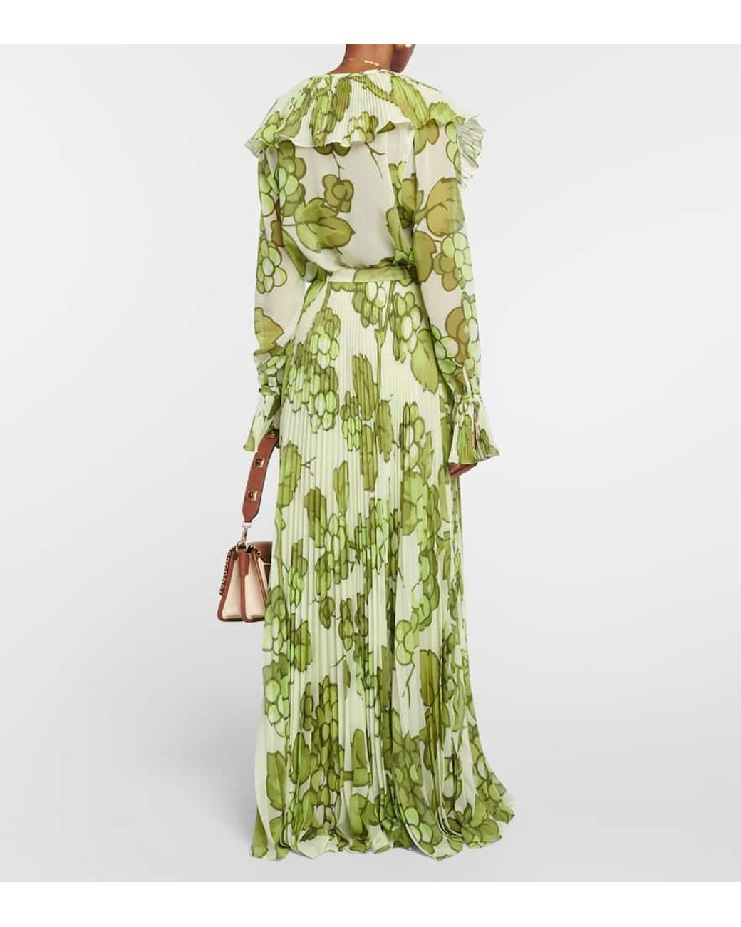 Gonna Lunga Plisse A Vita Alta di Etro in Green