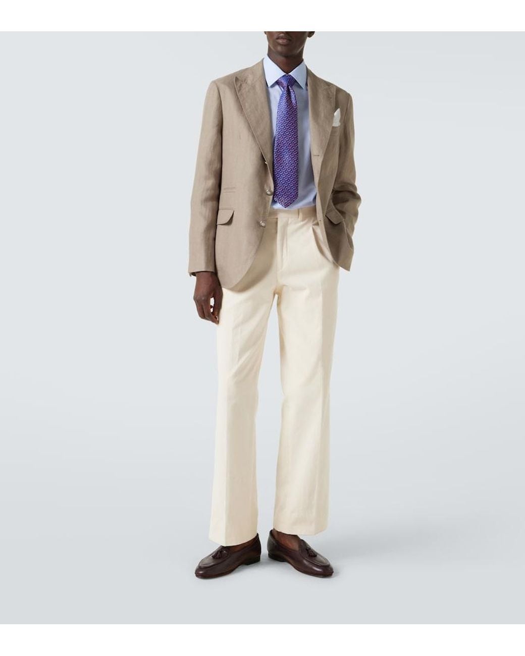 Charvet Blue Cotton Poplin Shirt for men