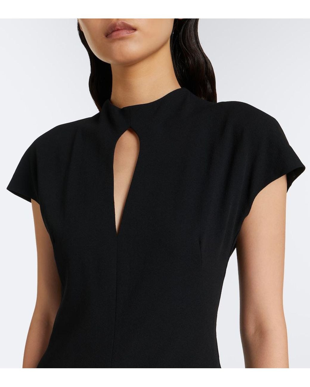 Jil Sander Black Cutout Virgin Wool Minidress