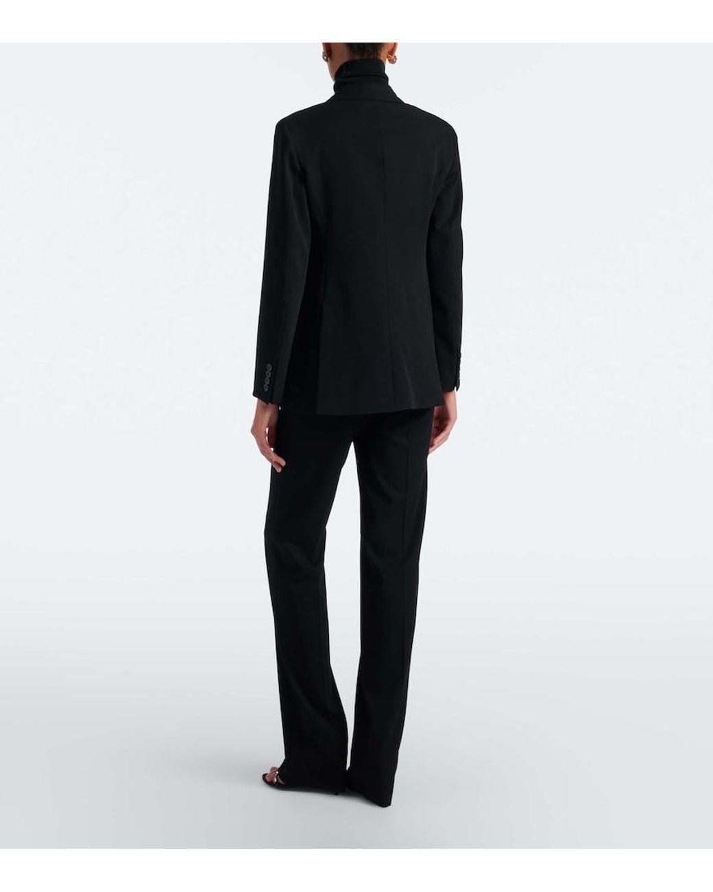 Max Mara Black Virgin Wool Straight Pants