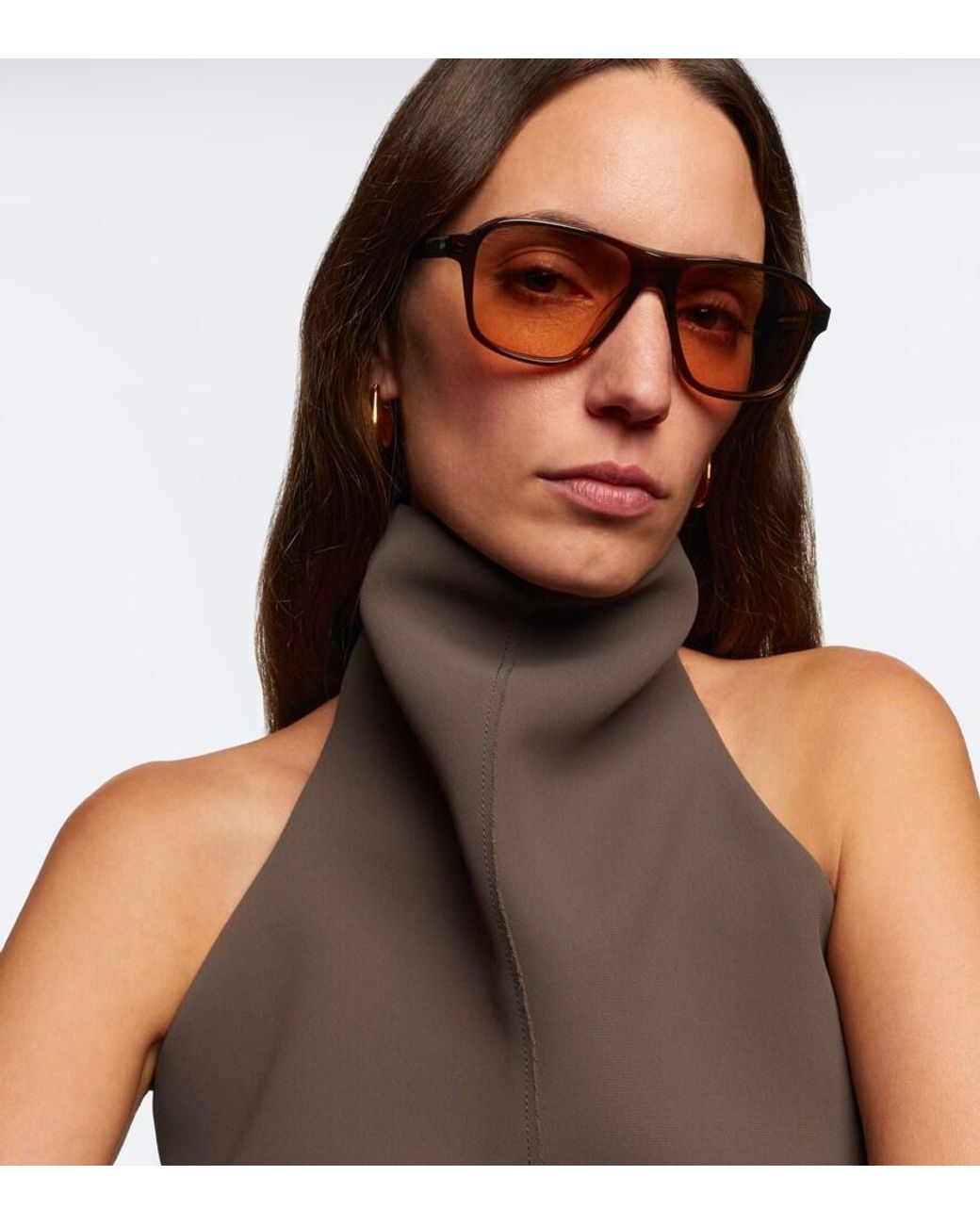 Khaite Brown X Oliver Peoples 1978Rx Aviator Glasses