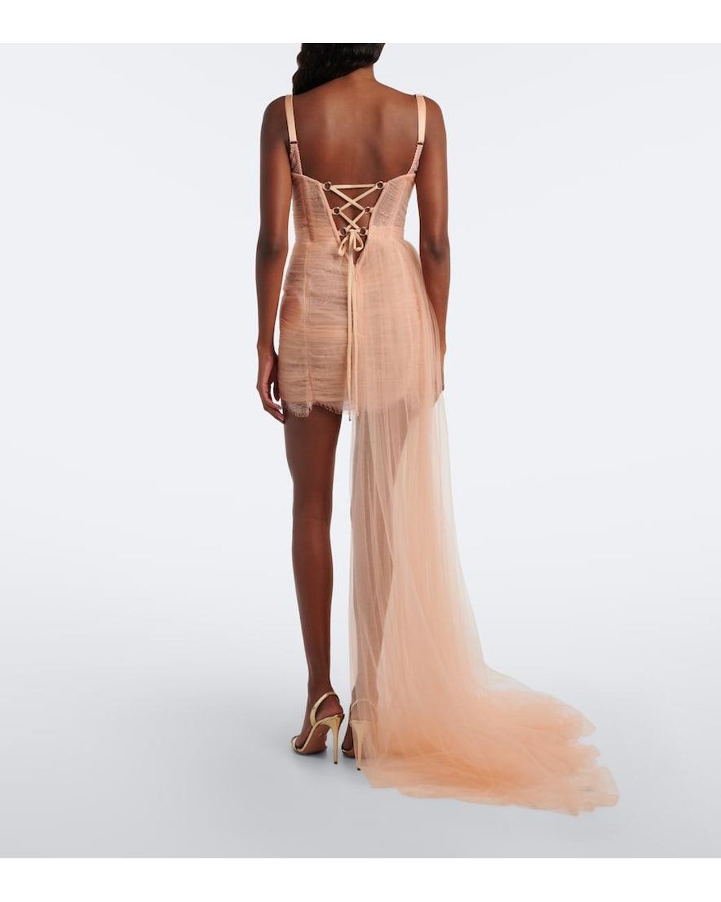 Maria Lucia Hohan White Elsinora Tulle Corset Minidress