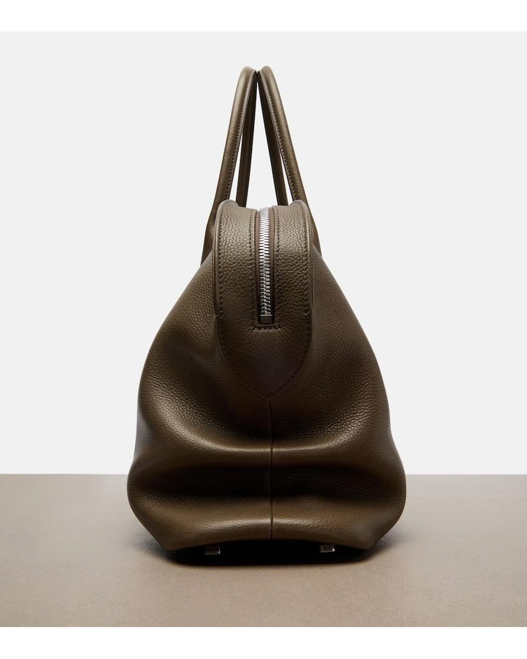 The Row Brown Agnes 15 Leather Tote Bag