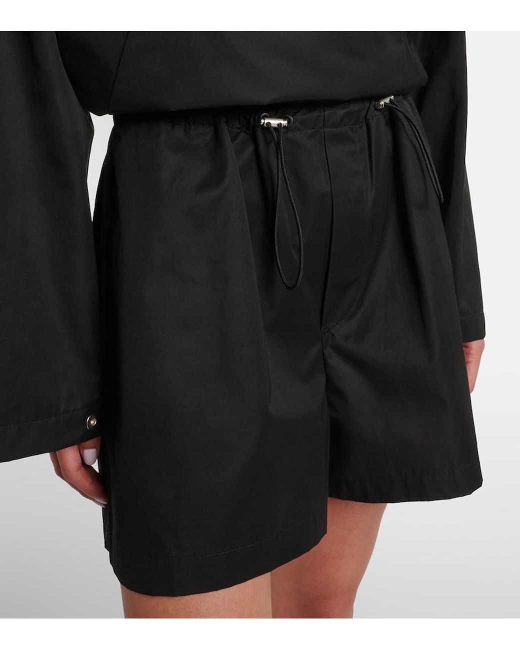 Agolde Black Lydia Cotton-Blend Shorts