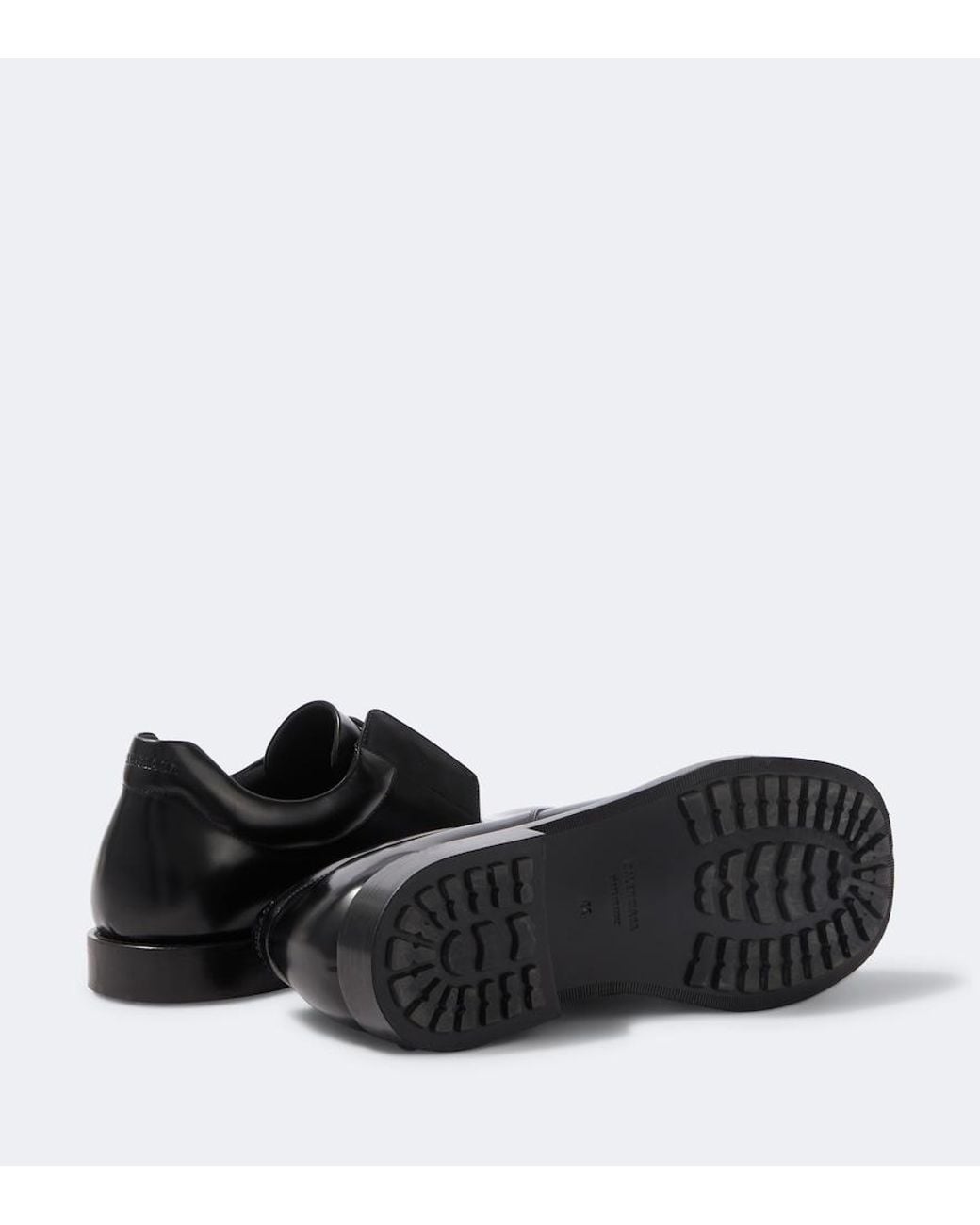 Balenciaga Black Brushed Leather Derby Shoes for men