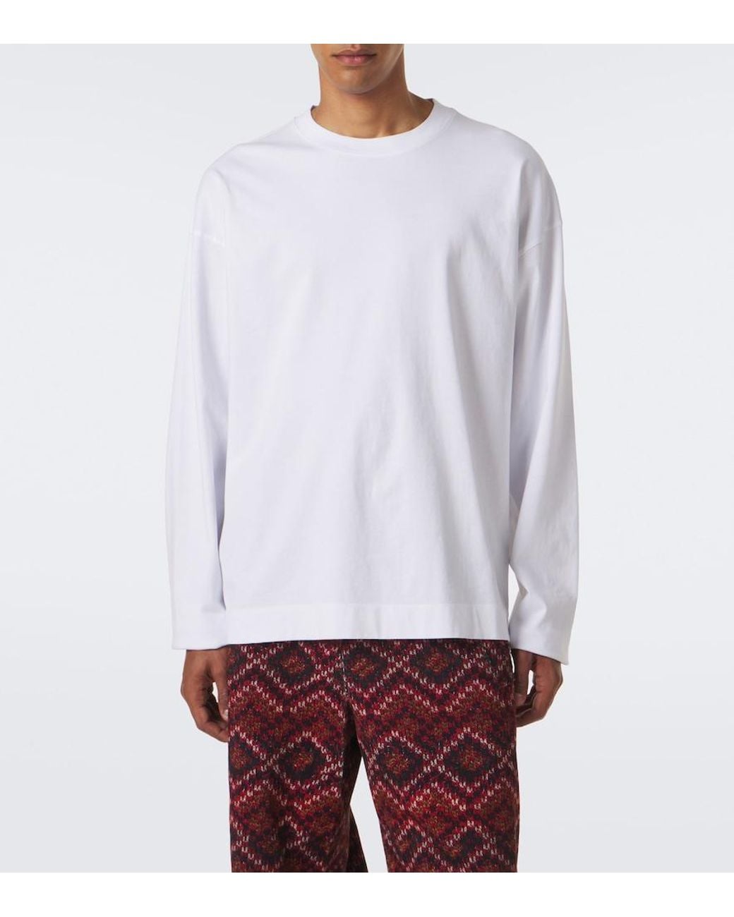 Dries Van Noten White Cotton Jersey T-Shirt for men