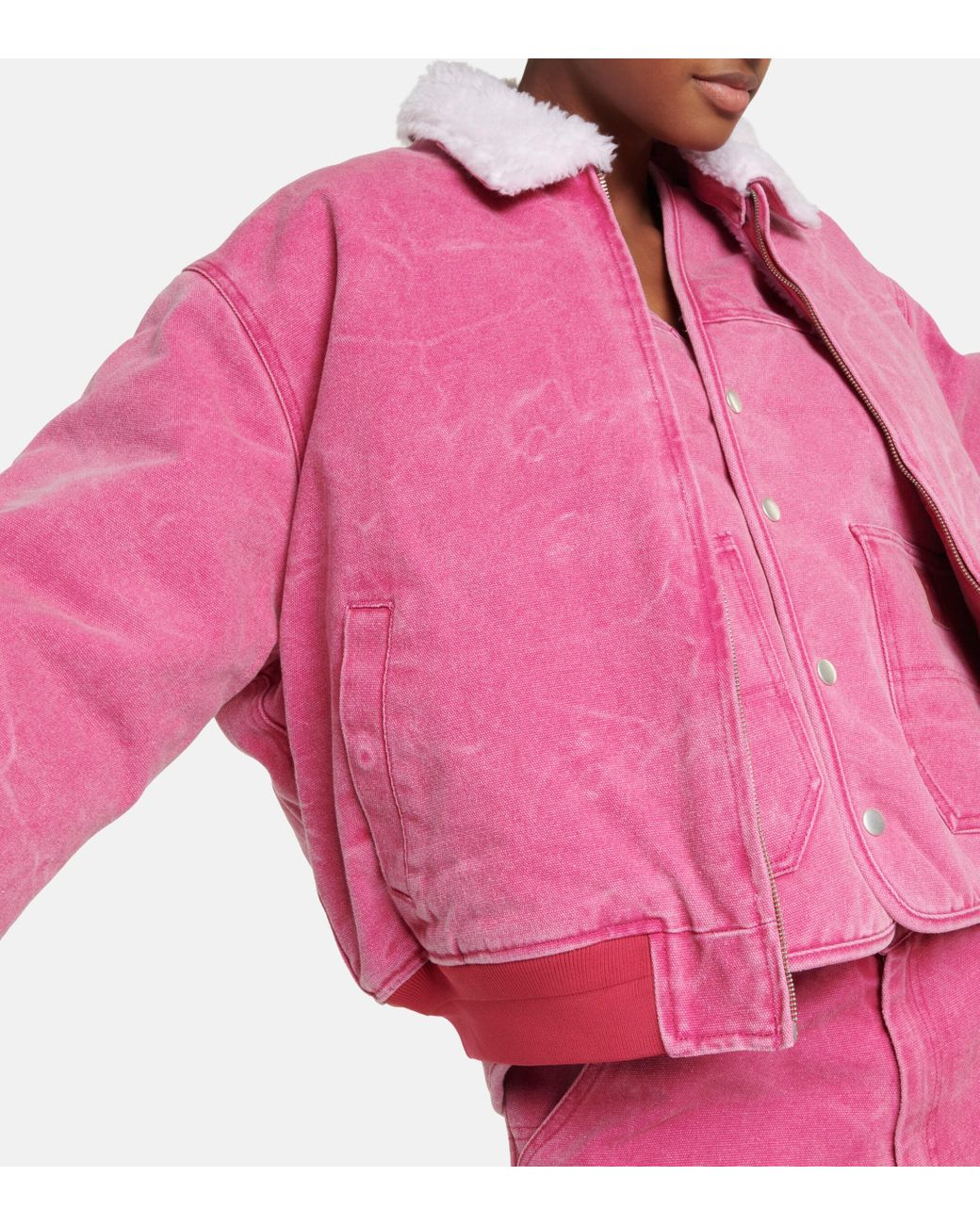 Pink canvas jacket sale