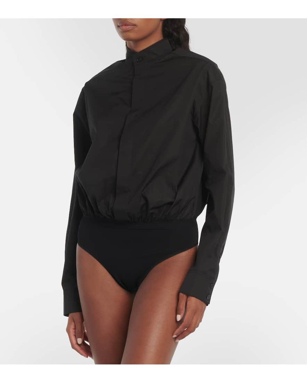 ALAIA Poplin Button Down Bodysuit - Bergdorf Goodman