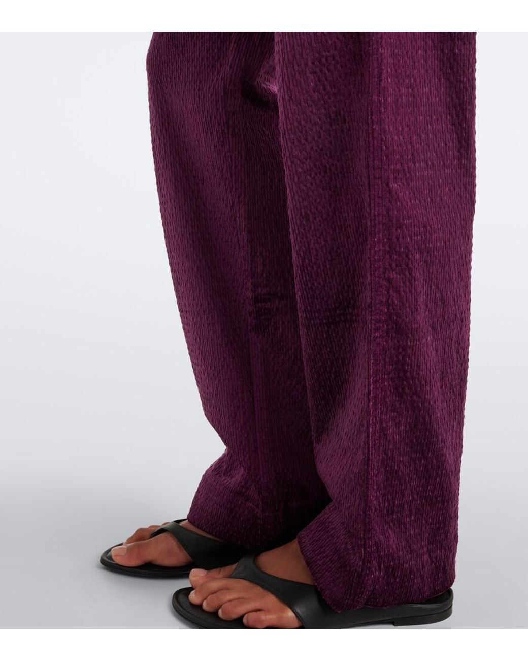 Christopher Esber Purple Ava Cotton-Blend Corduroy Straight Pants
