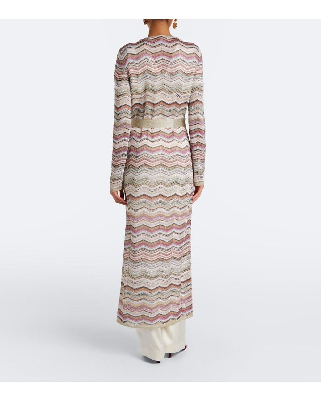 Missoni Gray Zigzag Lame Cardigan