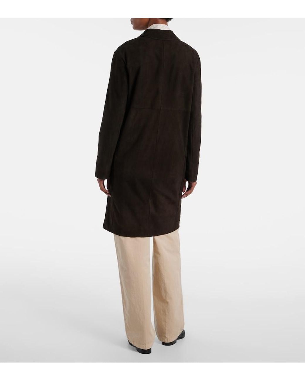 The Row Brown Babilonia Suede Coat