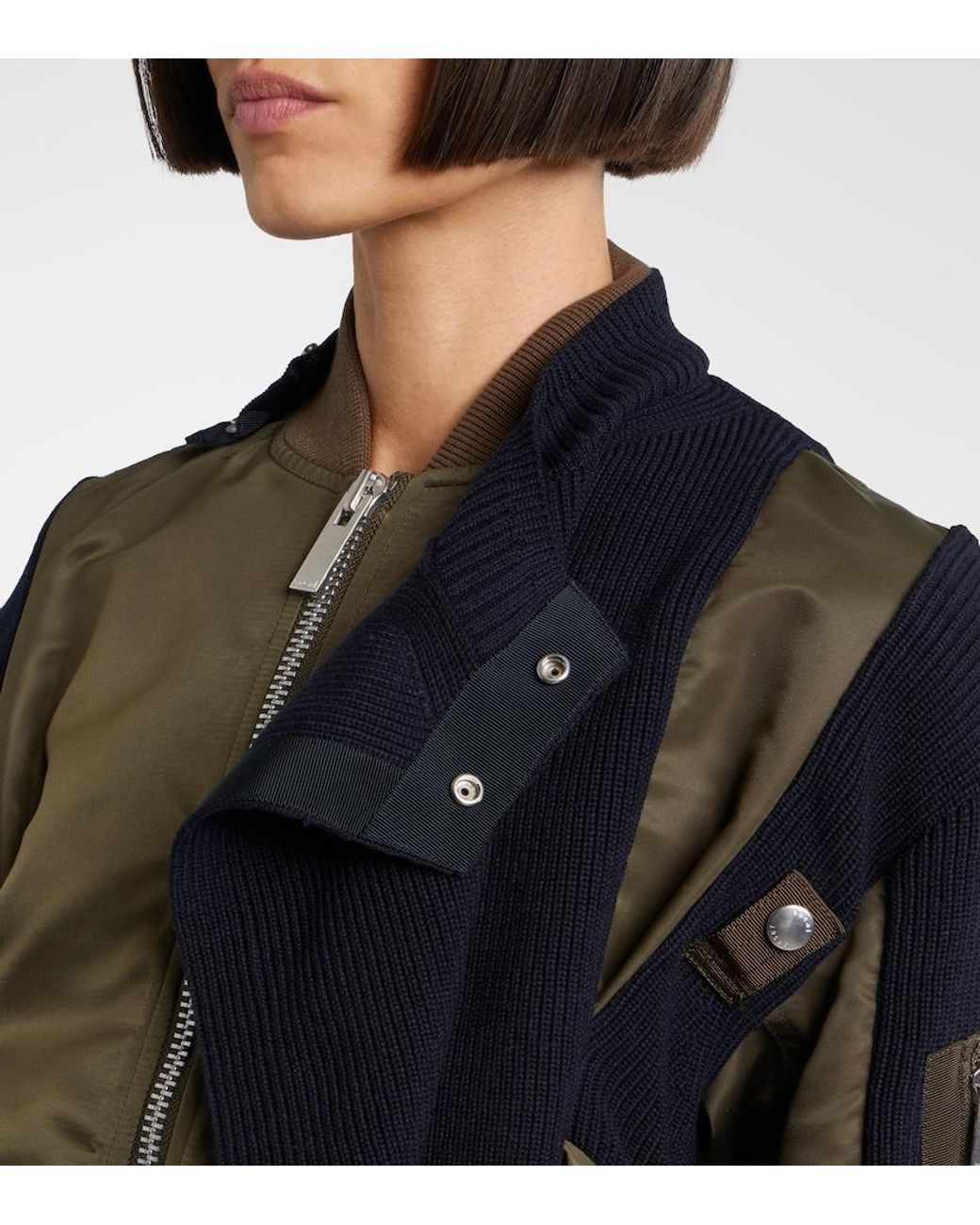 Sacai Black Paneled Blouson Jacket