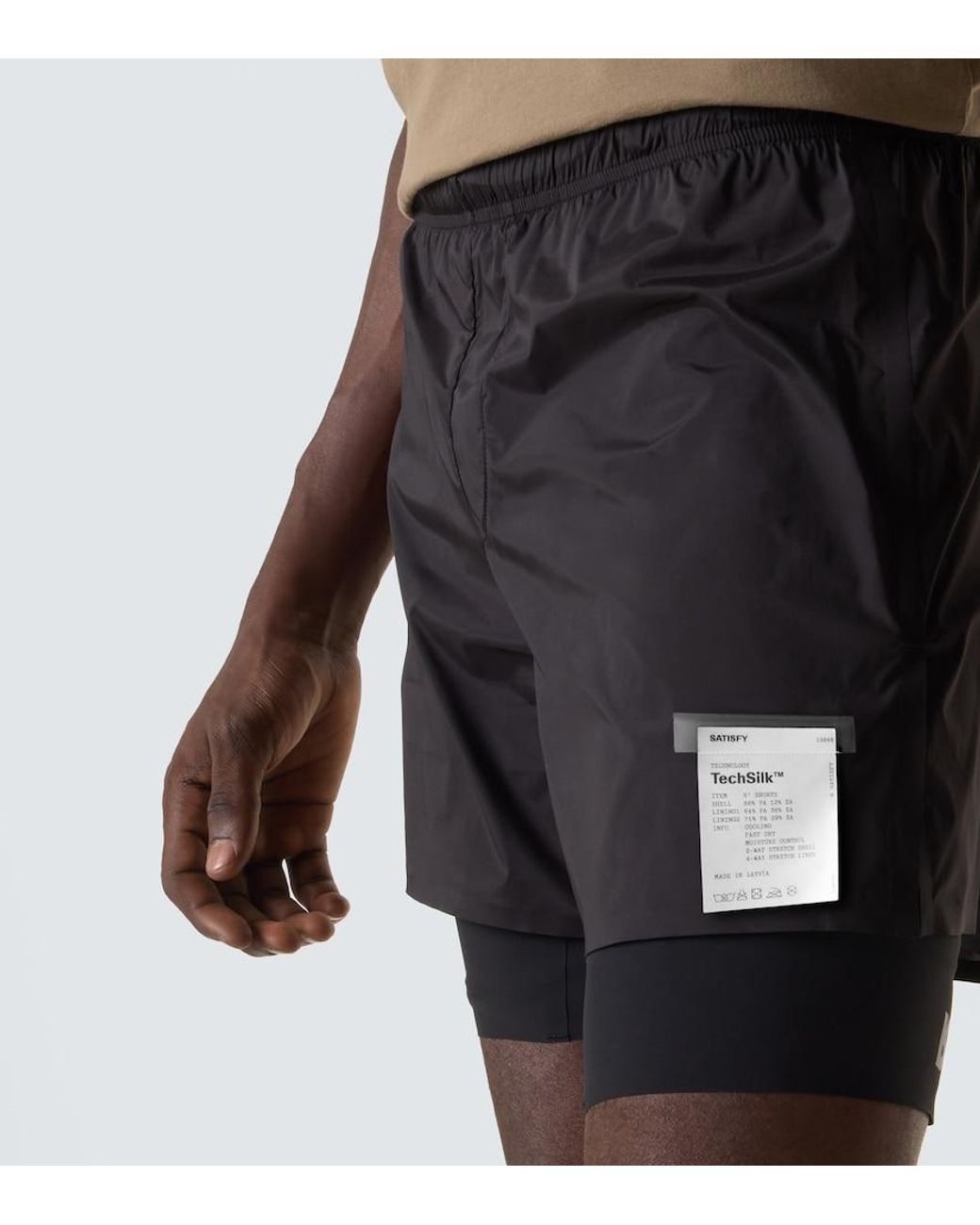 Short De Running Techsilk Satisfy pour homme en coloris Black