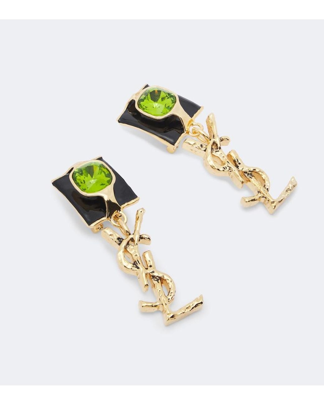 Saint Laurent White Cassandre Clip-On Earrings