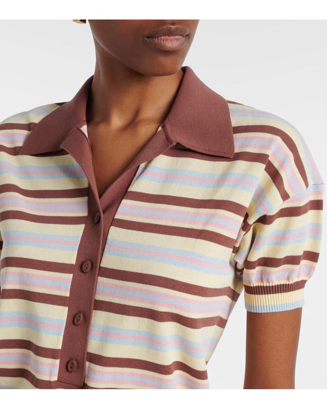 Faithfull The Brand Multicolor Sable Striped Cotton-Blend Polo Shirt