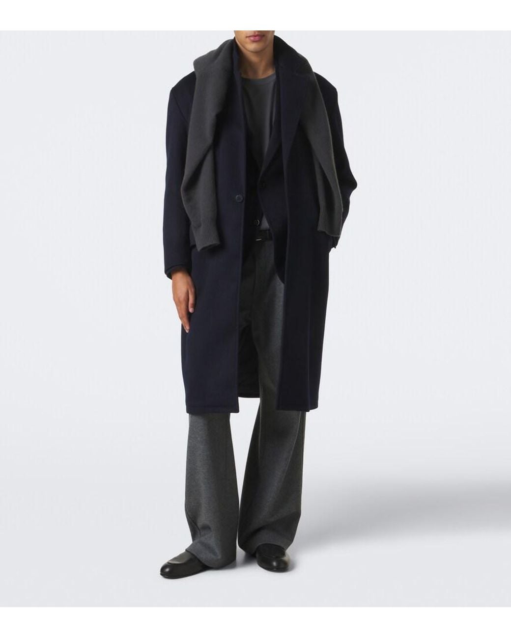 STÒFFA Blue Cashmere Overcoat for men