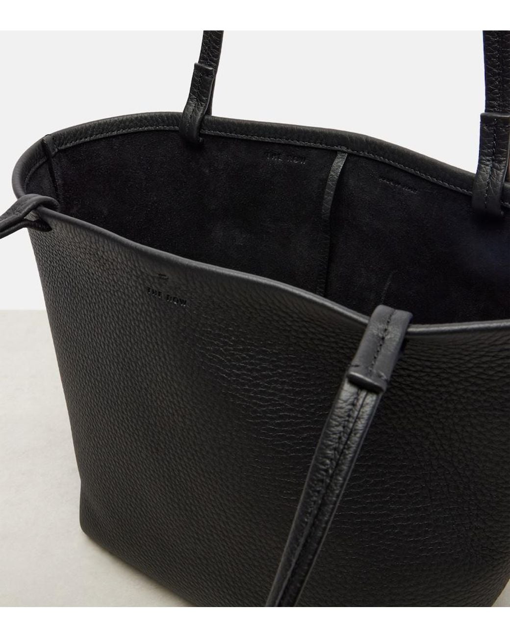 The Row Black Park Medium Leather Tote Bag