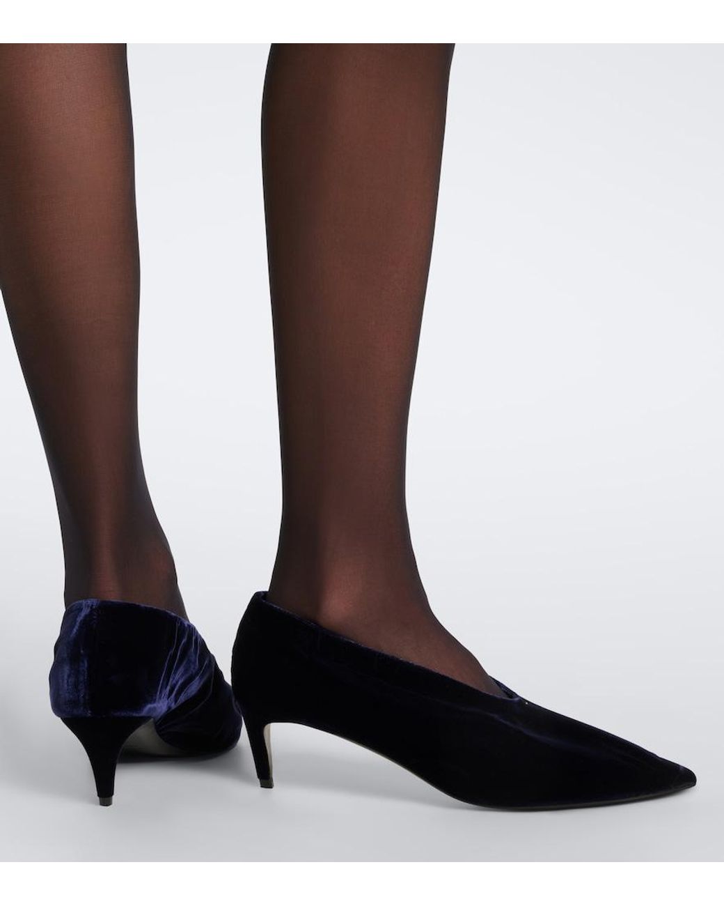 Khaite Blue Miriam Velvet Pumps