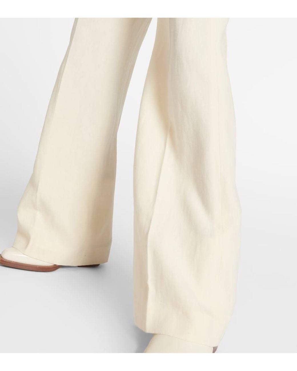 Chloé White One-Shoulder Linen Jumpsuit