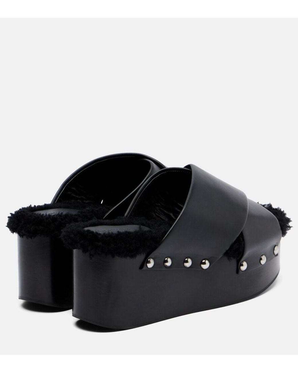 Le Monde Beryl Black Leather Sandals