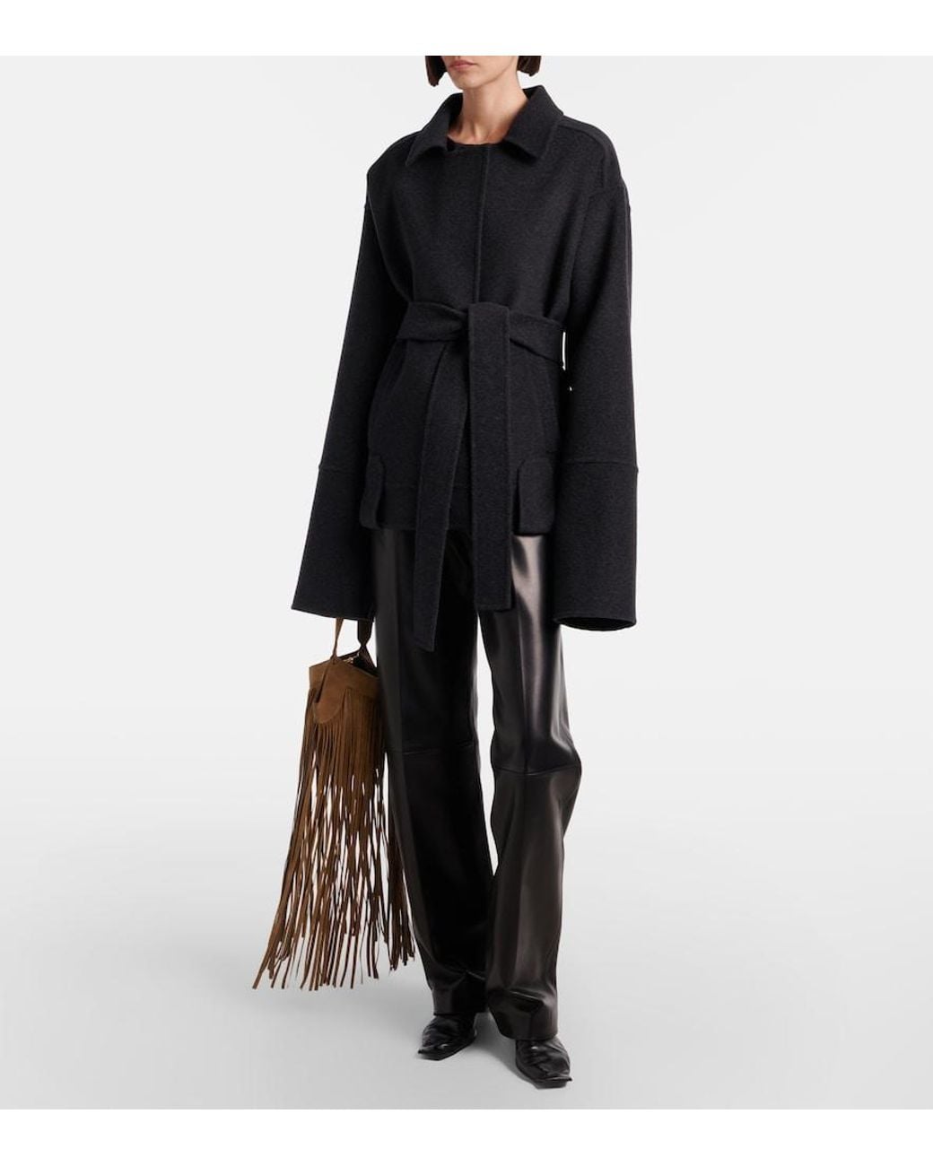 Khaite Black Alder Belted Wool Jacket