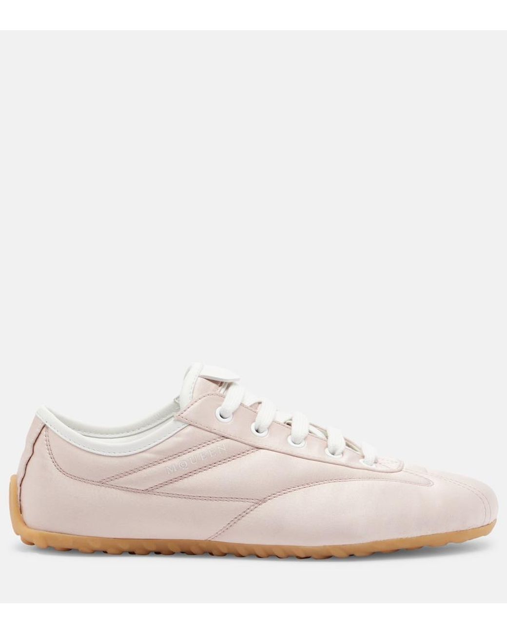 McQueen White Boxe Satin Sneakers