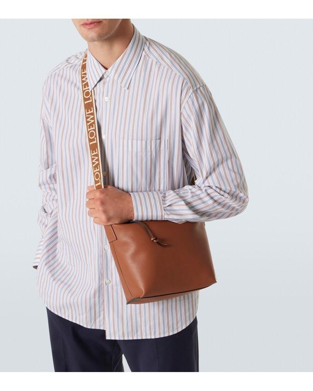 Loewe White Cubi Small Leather Crossbody Bag for men