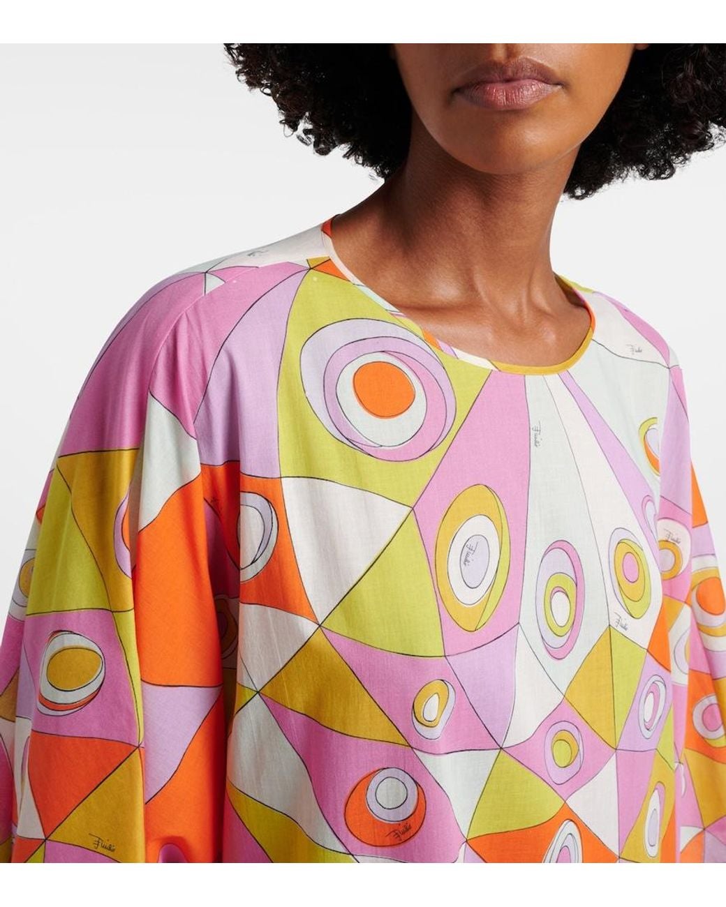 Emilio Pucci Orange Iride Cotton Kaftan