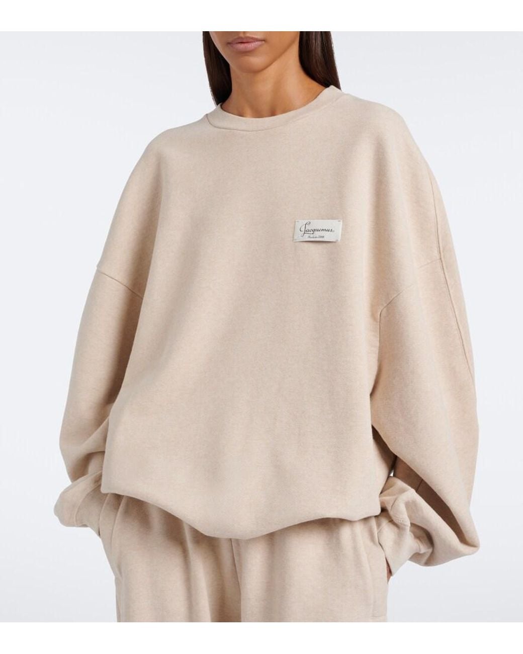 Jacquemus Natural Corso Oversized Cotton Fleece Sweatshirt