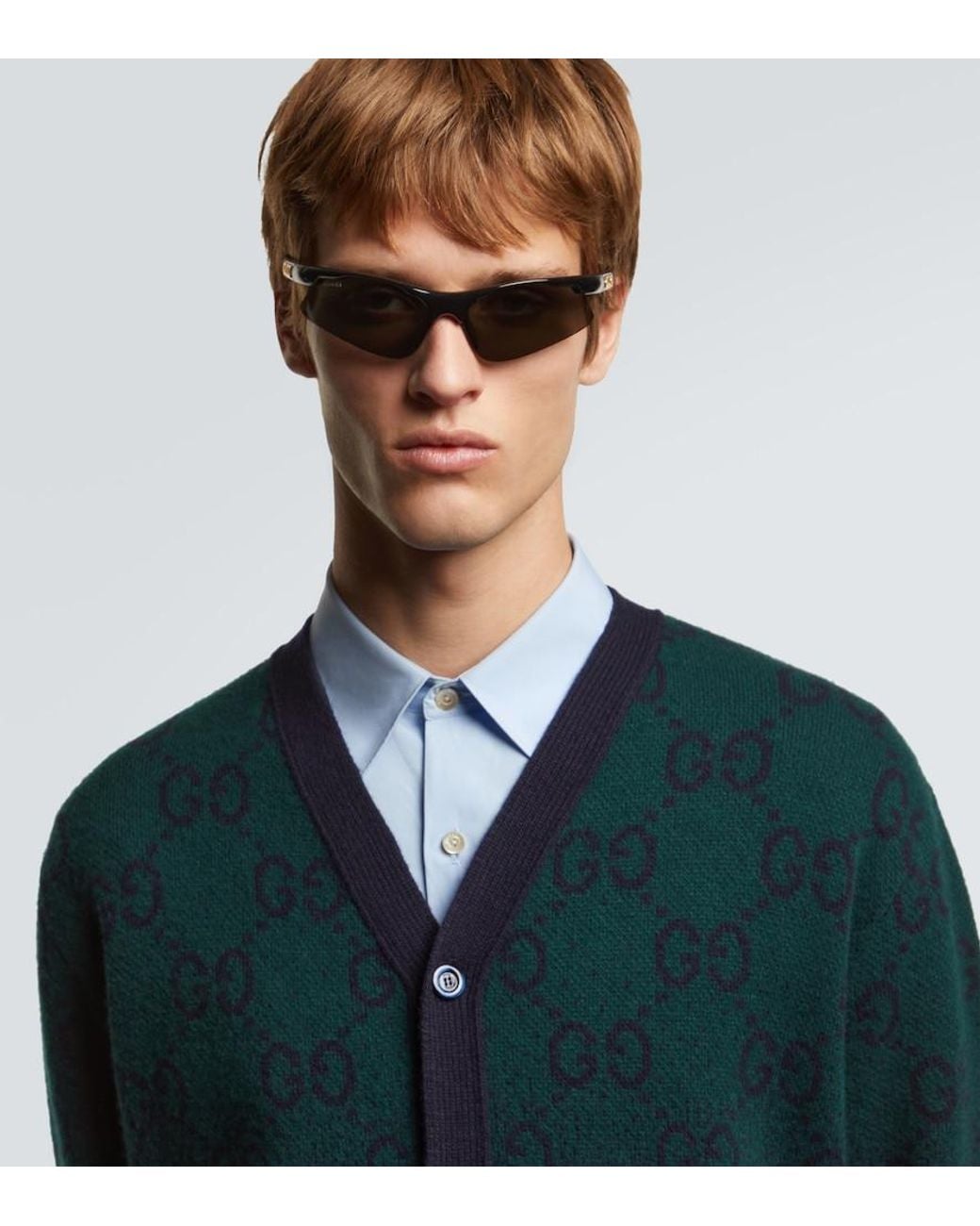 Gucci Gray Rectangular Sunglasses for men