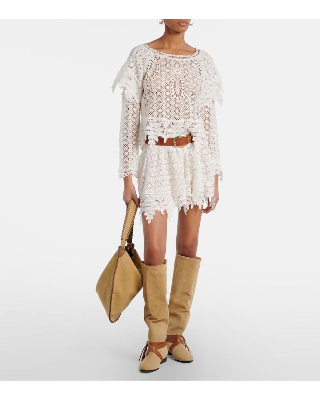 Isabel Marant White Hyliana Cotton Lace Top