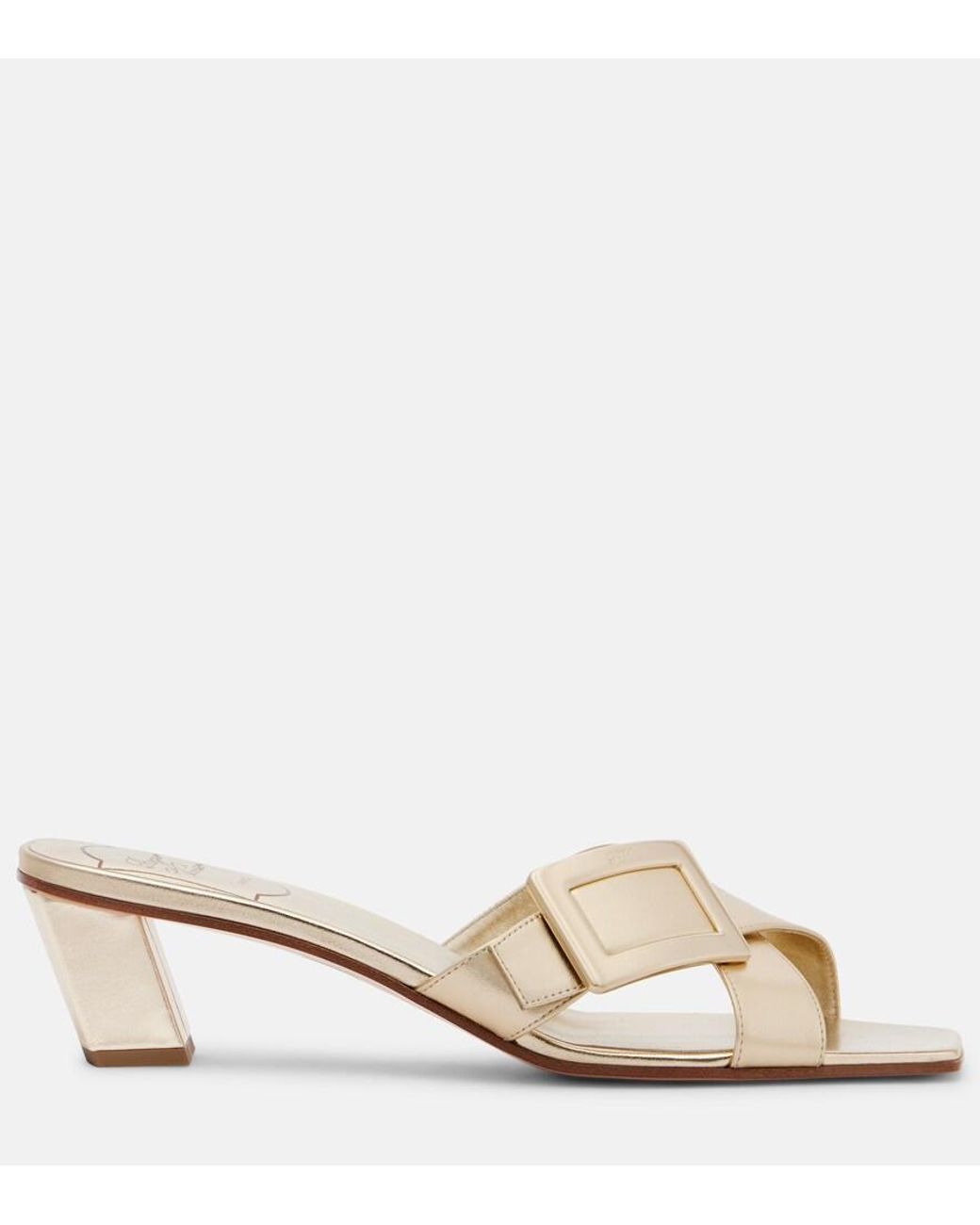 Roger Vivier Natural Metallic Leather Sandals
